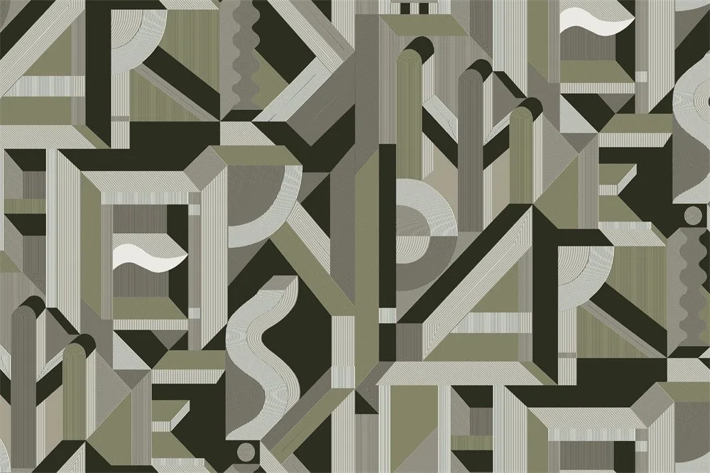 Xaia — Grafik Geometrik Desenli Perdelik Kumaş