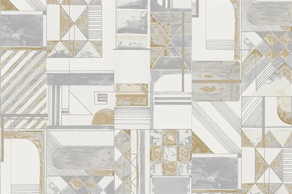 Jalia — Geometrik Patchwork Desenli Perdelik Kumaş