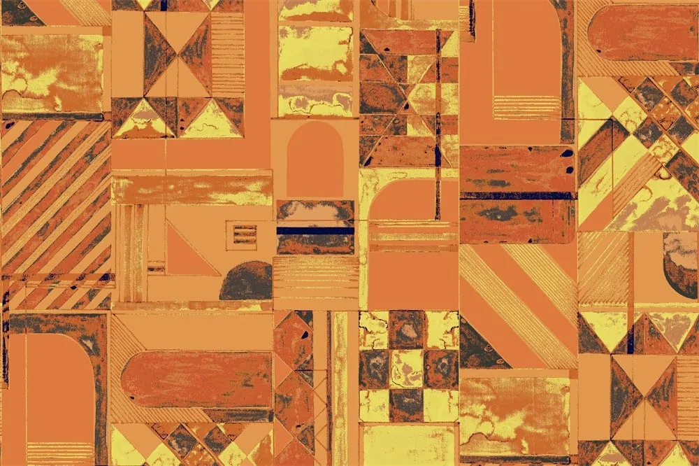 Jalia — Geometrik Patchwork Desenli Perdelik Kumaş