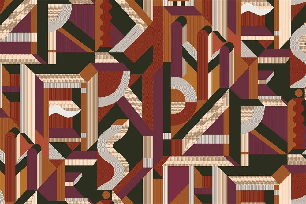 Xaia — Grafik Geometrik Desenli Perdelik Kumaş