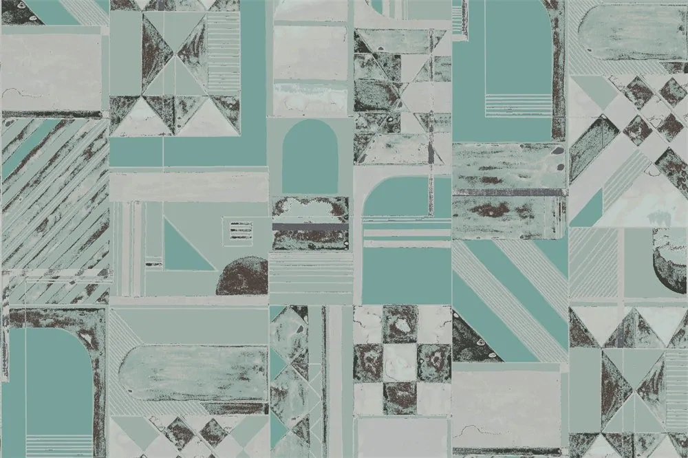Jalia — Geometrik Patchwork Desenli Perdelik Kumaş