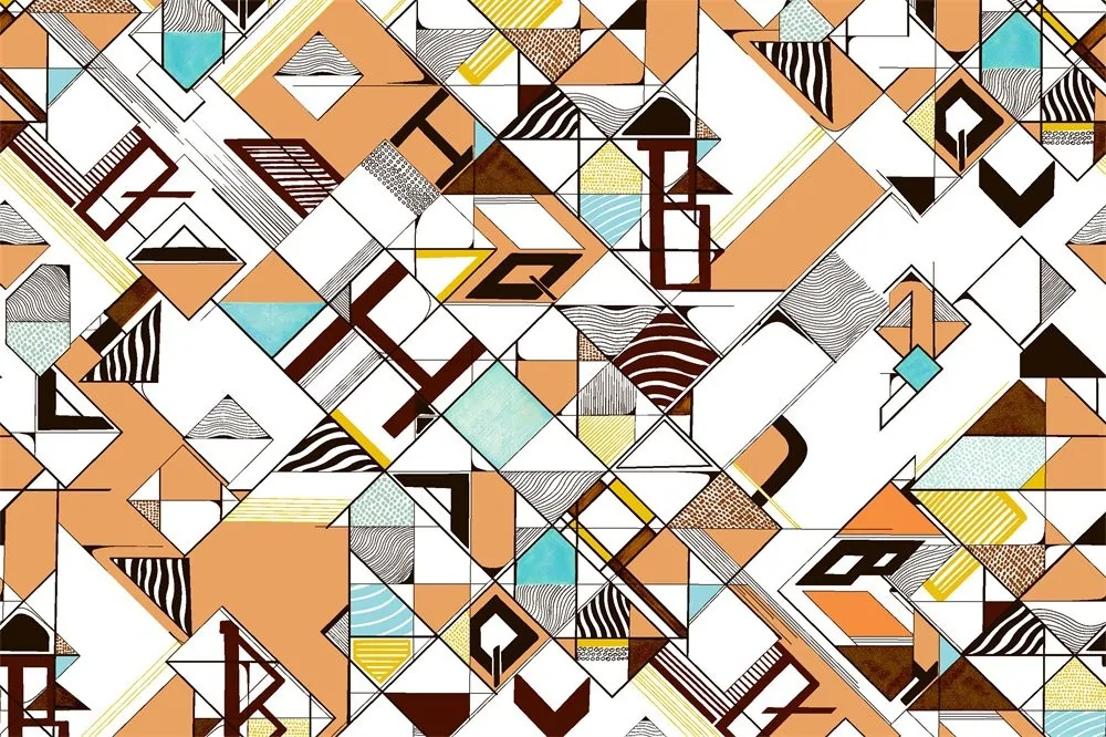 Larla — Renkli Geometrik Desenli Perdelik Kumaş