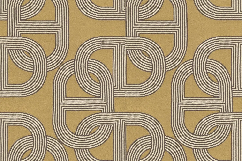 Basma — Retro Geometrik Desenli Perdelik Kumaş