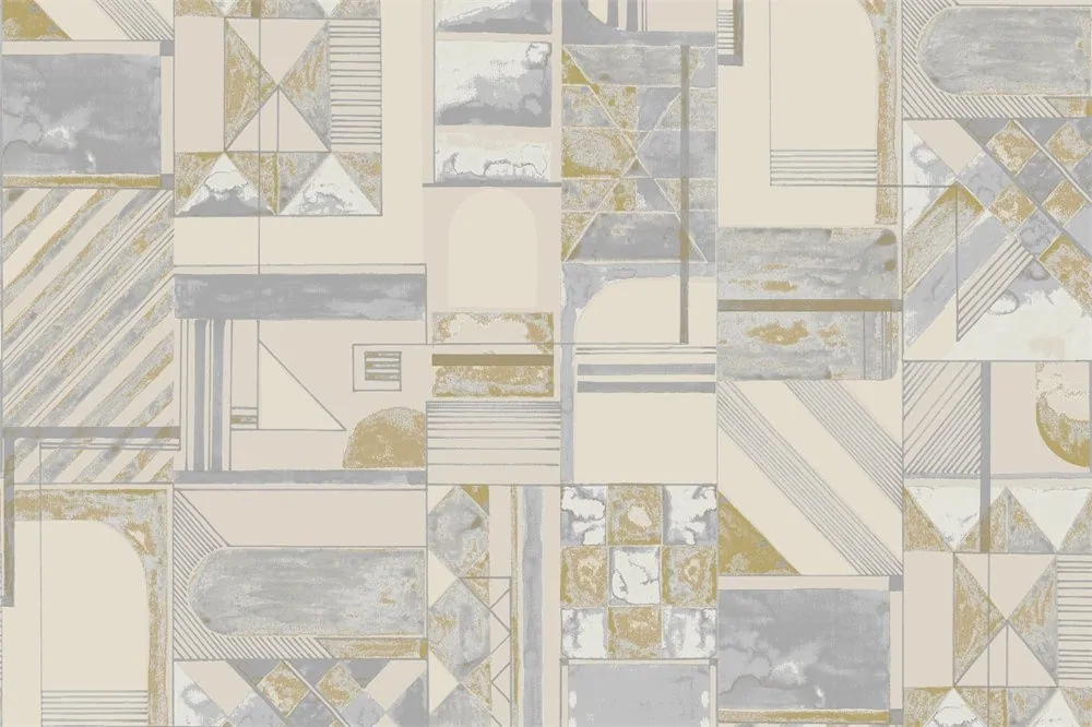 Jalia — Geometrik Patchwork Desenli Perdelik Kumaş