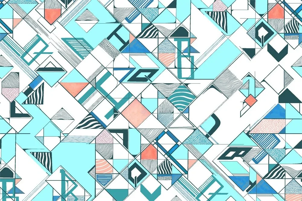 Larla — Renkli Geometrik Desenli Perdelik Kumaş